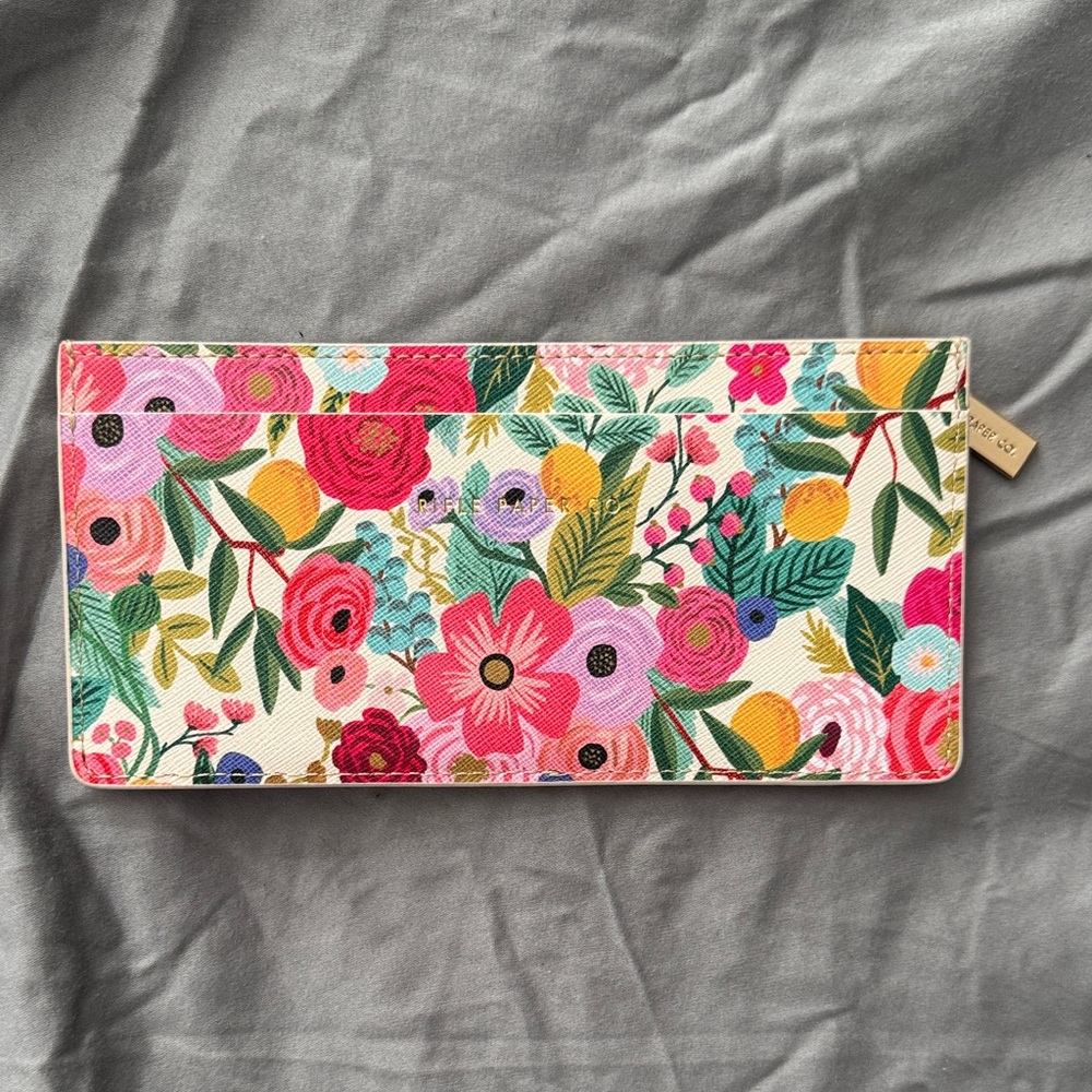 Rifle Paper Co. Floral Wallet in Pink, Green, Yellow, Blue